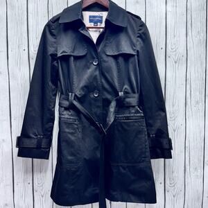 Banana Republic Black Trench Coat Size Small
